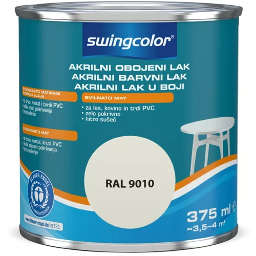 SWINGCOLOR Akrilni barvni lak Swingcolor (bele barve, svilnato mat, 375 ml)