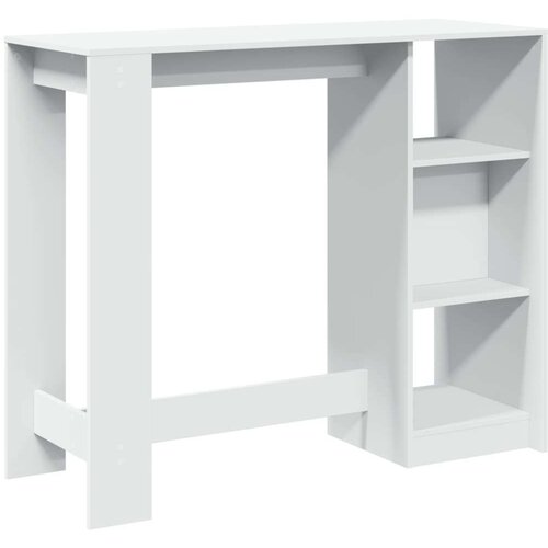 VidaXL Barski stol s policom bijeli 124x46x103,5 cm konstruirano drvo Slike