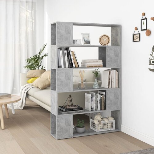vidaXL Knjižna omara za razdelitev prostora betonsko siva 100x24x155cm Cene