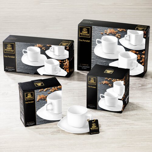  Set 6 Skodelic in Podstavkov, Porcelan, 90ml Cene