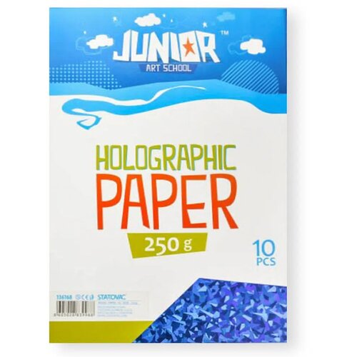 Junior jolly Holographic Paper, papir hologramski, A4, 250g, 10K, odaberite nijansu Plava Slike