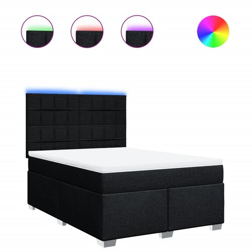 vidaXL Box spring posteljni z vzmetnico črn 140x190 cm blago, (21321136) Cene