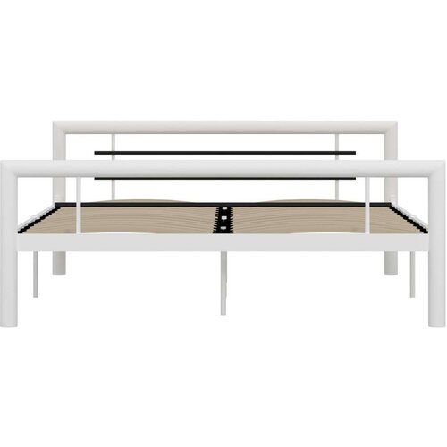 VidaXL Okvir za krevet bijelo-crni metalni 140 x 200 cm Slike