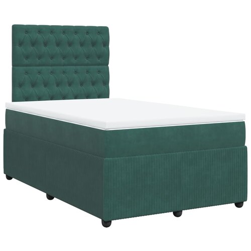 Maison Chic Box spring postelja - Vzmetna postelja z vzmetnico temno zelena 120x200 cm žamet SL10868, (21904705) Cene