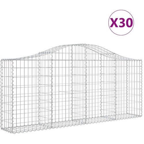  Lučne gabionske ko&amp;scaron;are 30 kom 200x30x80/100cm pocinčano željezo Slike