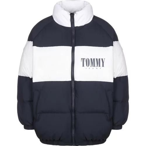 Tommy Jeans Zimska jakna mornarska / bela