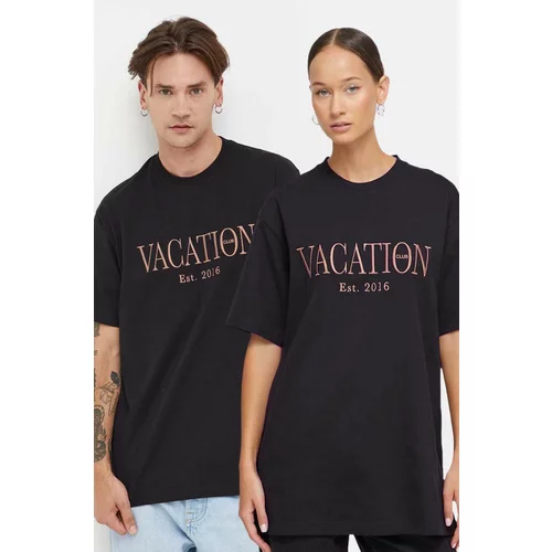 On Vacation Bombažna kratka majica črna barva