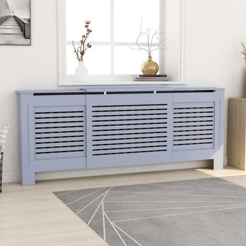 vidaXL Pokrov za radiator MDF siv 205 cm Cene
