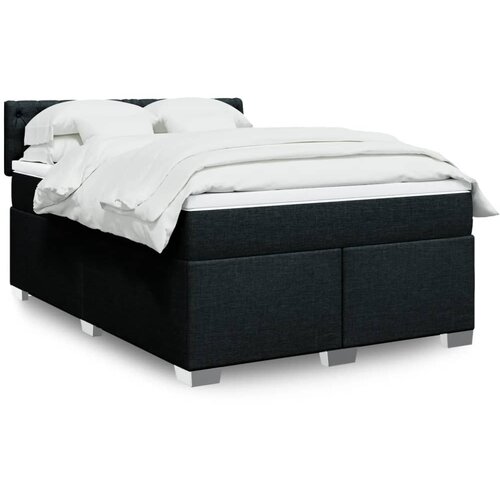 vidaXL Box spring postelja z vzmetnico črna 160x200 cm blago Cene