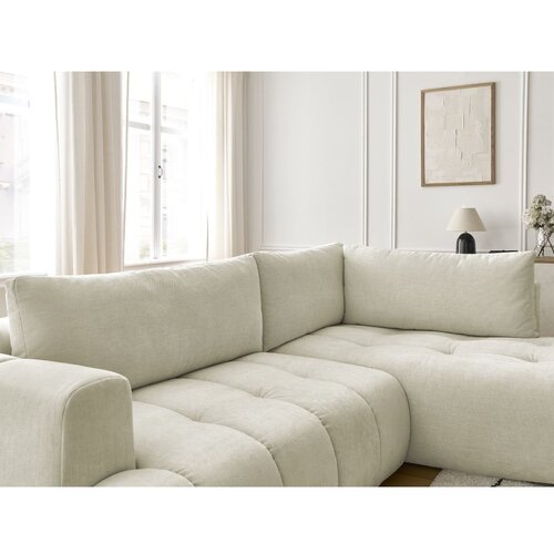 Bobochic Paris Bež raztegljiva/s prostorom za shranjevanje kotna sedežna garnitura (desni kot/v obliki črke L) Fuji &amp;ndash; Slike
