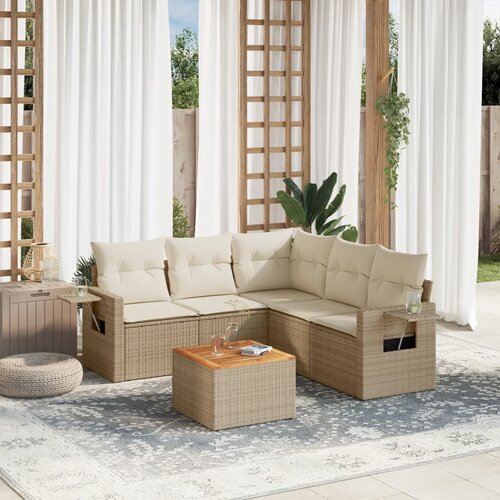 vidaXL 6-dijelni set vrtnih sofa s jastucima bež od poliratana Cijene