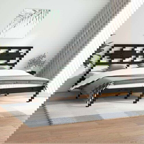  Posteljni okvir črn iz trdne borovine 200x200 cm, (20645743) Slike