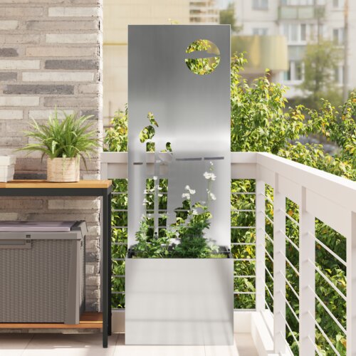 vidaXL Vrtni Sadič s Dekorativnom Pločom Srebrna 50 x 140 cm Cijene
