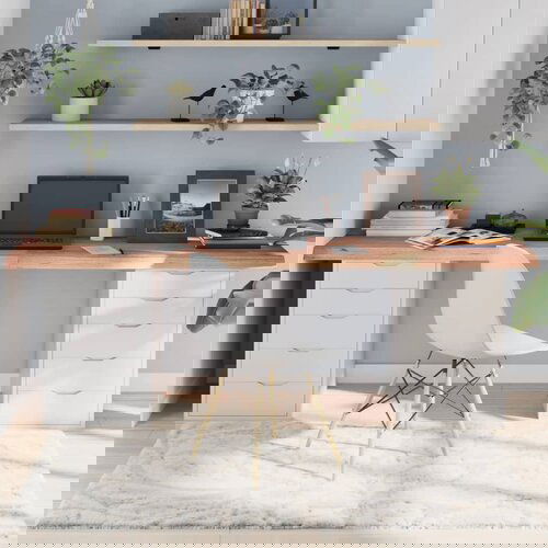 VidaXL Stolna ploča svjetlosmeđa 220x50x(2-6) cm tretirana hrastovina Slike