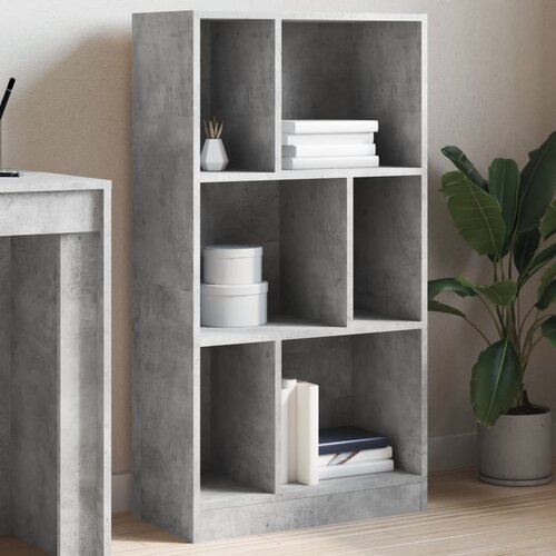 VidaXL Knjižna omara betonsko siva 57x28,5x107,5 cm inženirski les Slike