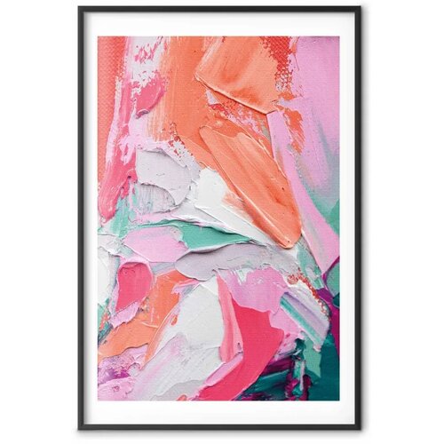  Plakat Pink Palette - vibrant shades of pink orange and green on canvas 29.7x42 Crni okvir s margom Cijene