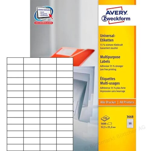 Avery Zweckform Univerzalne etikete 52,5 x 21,2 mm - 100/1 Cene
