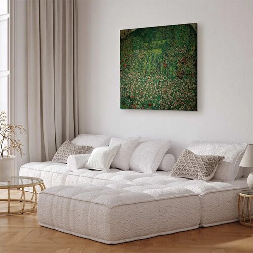  Slika - Gustav Klimt &amp;ndash; Gartenlandschaft mit Bergkuppe 80x80 Premium Print Slike
