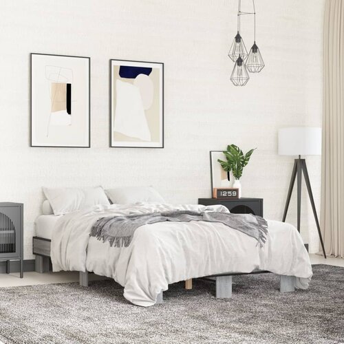 VidaXL Okvir za krevet boja hrasta 120x190cm konstruirano drvo i metal Slike