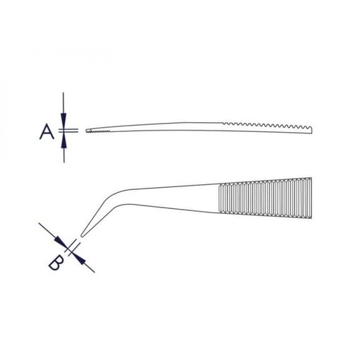 Knipex ukr&amp;scaron;tena pinceta 162mm - pod 40&amp;deg; (92 95 90) Slike