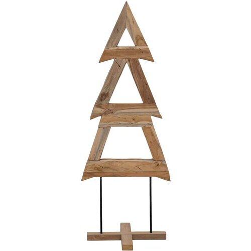 VidaXL Božićno drvce s stalakom Smeđa 90 cm Masivna tikovina Slike
