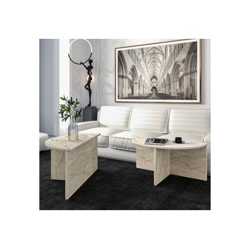 Hanah home Dolunay set stolova za klubove, 70x51,8x38 cm, 2 dijela, bež Cijene