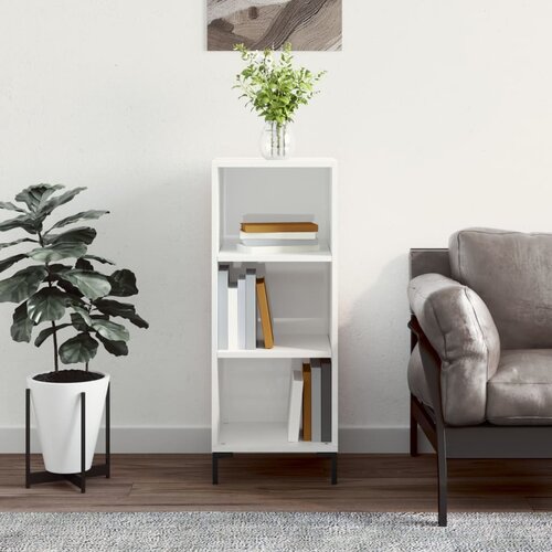 The Living Store Komoda visok sijaj bela 34,5x32,5x90 cm inženirski les - Komoda, (21662812) Cene