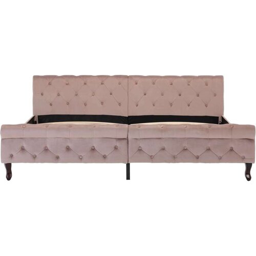 VidaXL okvir za krevet ružičasti bar&amp;scaron;unasti 200 x 200 cm Slike