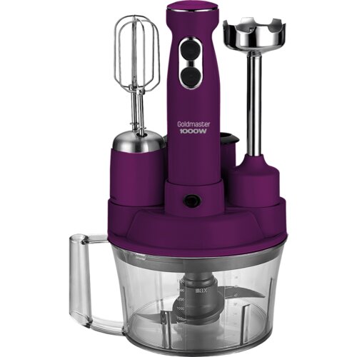 Goldmaster Štapni mikser sa posudom, 5u1, 1000 W, Multipraktik – GM-7239M Elena Max Purple Cijene