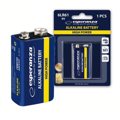Esperanza Baterije ALKALINE 6LR61 9V 1 kom, EZB110 Slike