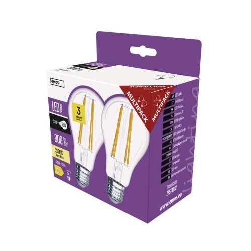  LED žarnica Filament A60 / E27 / 5,9 W (60 W) / 806 lm / toplo bela 2/1 Cene
