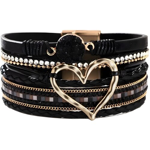 IZMAEL Zapestnica AG-38809 Heart - Črna / Zlata Cene