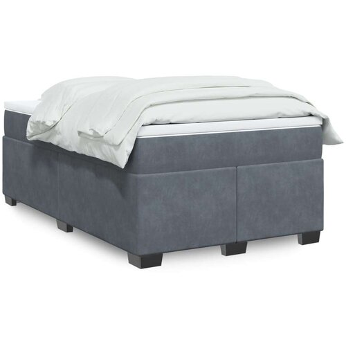 Box spring krevet s madracem tamnosivi 120 x 200 cm baršunasti Cijene