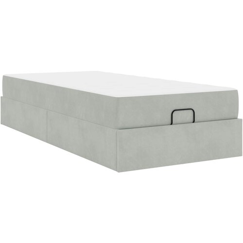 vidaXL Posteljni okvir z vzmetnico z vzmetnico 2 pcs Svetlo siva Žamet, (5000128248) Cene