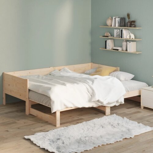  Dnevni krevet na izvlačenje masivna borovina 2x(80x200) cm Slike