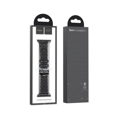 Hoco. strap for Apple Watch 38/40/41mm Elegant leather WA18 black Slike