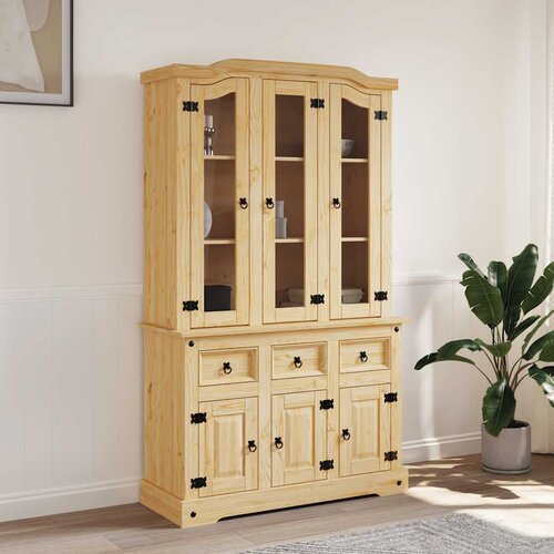  Visoka komoda Corona smeđa 112x43x196 cm borovina meksički stil Cene
