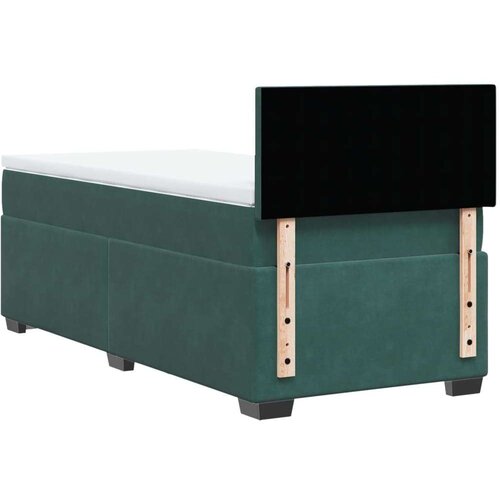 VidaXL Box spring krevet s madracem tamnozeleni 90x190 cm bar&amp;scaron;unasti Slike