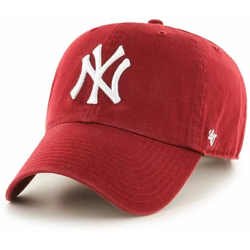 47 Brand Pamučna kapa sa šiltom MLB New York Yankees boja: crvena, s aplikacijom