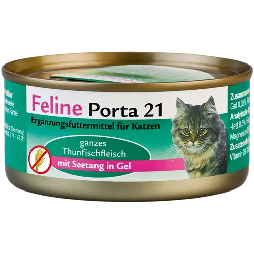 Porta Feline 21 varčno pakiranje 24 x 156 g - Tuna z morskimi algami