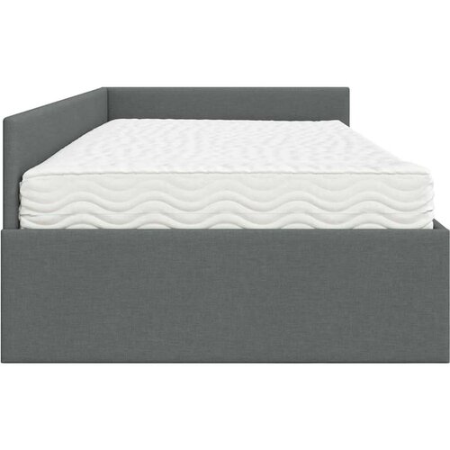  Kutni krevetni okvir s madracem Ostalo 2 pcs Siva tkanina Slike