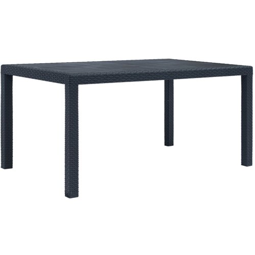 vidaXL Vrtna miza 150x90x72 cm plastika videz ratana antracitna, (20665888) Cene