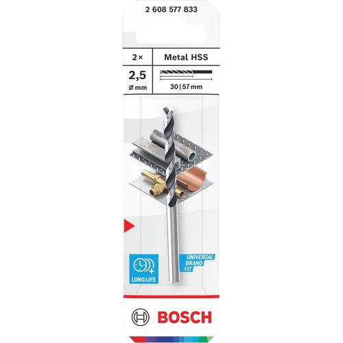 Bosch Svrdlo za metal metal HSS, 2,5 x 30 x 57 mm, prihvat CYL, 2 kom. Cijene