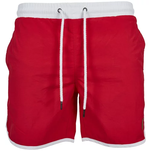 Urban Classics Kratke kopalne hlače ognjeno rdeča / bela
