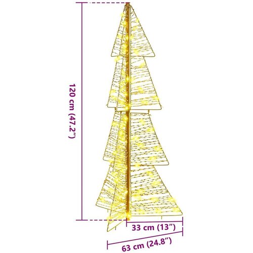 VidaXL Božićno drvce s 100 LED svjetlima Topla bijela 120 cm PET Slike