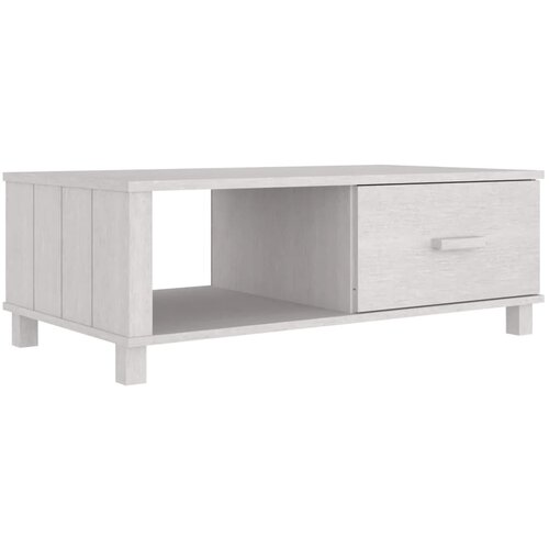 Maison Chic Klubska mizica - kavna mizica - Nizka mizica HAMAR bela 100x55x35 cm trdna borovina, (21754209) Cene