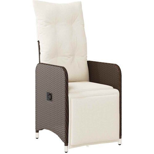  5-dijelni vrtni bistro set od poliratana s jastucima smeđi Smeđa 150 x 90 x 75 cm Slike