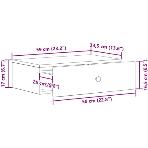 Stolna montirana na zid Crna 59 x 34 5 x 17 cm Slike