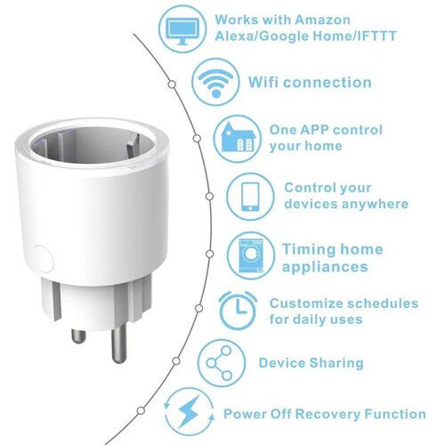  bežična smart wifi utičnica sa tajmerom &ndash; tuya / smart life Cene