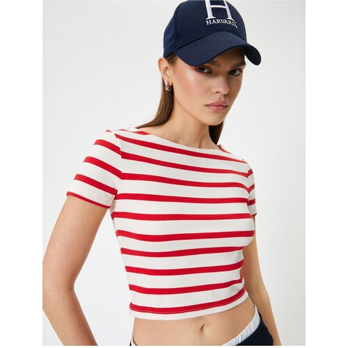  Short Sleeve Crop Combed Cotton T-Shirt Crew Neck Slim Fit Slike